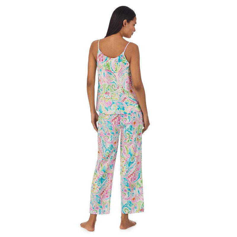 Lauren Ralph Lauren Cotton Lawn Strappy Cami & Ankle Pant Pajama Set image number 1